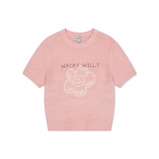 브랜드정품 와키윌리 WACKY WILLY 우먼스 릴리 그래픽 반팔 니트 핑크 344425