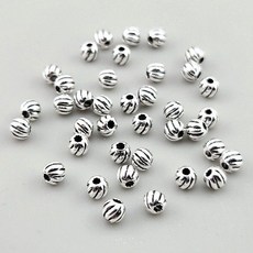 비즈톡 [SVP-91-08]순은펜던트 실버925 은볼 엔틱나선볼 3.8mm (내경 1.2mm) 실버볼