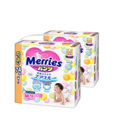 메리즈 내수용 남여공용 팬티형, 중형(M), 팬티형 중형 M 74매 X 2팩