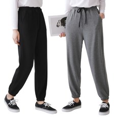 제니유 비엔 여성 조거 면 스판 밴딩 팬츠 트레이닝 바지 복