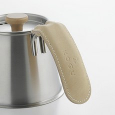 KOGU 珈琲考具 專業咖啡職人 細口手沖壺 500ml (17oz) 點滴式 - 匠心銀『原廠授權公司貨』, 1個, 手沖壺含蓋＋握柄護套