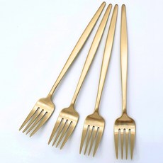 [KOREA Kitchen] 차밍 골드 디저트 케이크 샐러드 포크 4P 세트 made in korea, 4개, 티타늄 골드 4개, 티타늄 골드