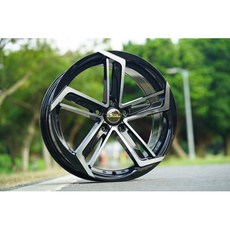 FK鋁圈 17吋 5/108 TS01 亮黑色車面 黑色金油 鋁合金輪圈 時尚改裝, 1個