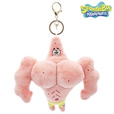 스폰지밥 뚱이 머슬 근육빵빵 만화캐릭터 애착 중형인형 키링 가방고리 4종택1, 1개, 뚱이 머슬 가방고리, 15cm