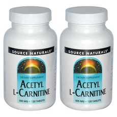 SOURCE NATURALS 左旋肉鹼錠 500mg, 120顆, 2罐