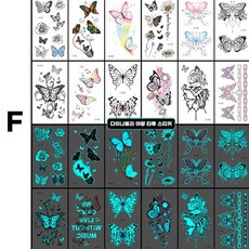 다이나토리 야광 타투 스티커 12장 1세트, F, 1개