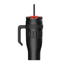 대용량 핸들형 빨대 텀블러 1200ML 304스테인리스 DIY스티커, 블랙, 3개