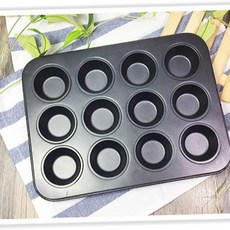 樸樂烘焙材料 十二連杯小烤盤(不沾) 小瑪芬 蛋糕模 迷你蛋糕 烤盤6812NS, 1個