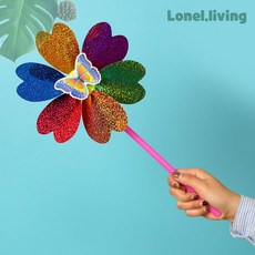 로넬리빙 반짝반짝 플라이 바람개비 하트 선물 나비 유아 파티