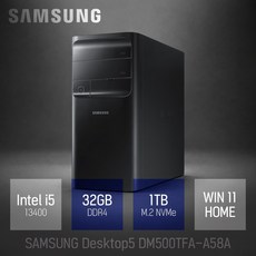 삼성 데스크탑5 DM500TFA-A58A, WIN11 Home, 1TB, 32GB, 블랙