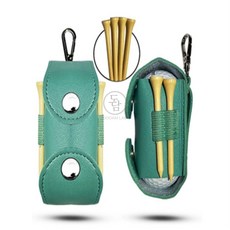 [도담랩] 볼주머니 가죽 골프티 볼포켓, TR투버튼 골프공 가죽볼케이스(블랙)