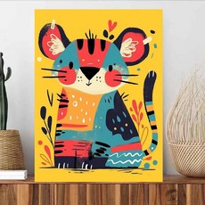 DIY 명화그리기 유화세트 그림 그리기 동물2 (40x50cm), 1세트, 호랑이