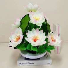 연꽃 조화 화분 신당꽃 불당 법당 수련 신당 거실, 도트 핑크