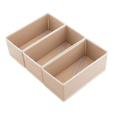 DOUUGG 어그EE 3팩 통기성 좋은 메시 서랍 정리함 - 브라 및 아기 옷을 위한 접이식 보관함 양말 $ 속옷 화이트 패브릭 칸막이 아기방 침실용_156426, 카키_156426