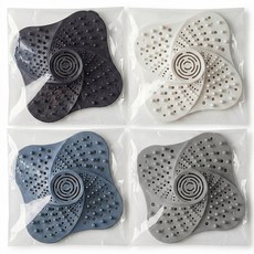 루크나 욕실 배수구 머리카락 거름망 냄새차단 막힘방지 필터 흡착식 고정형, 4개묶음