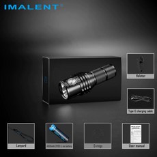 IMALENT MS03W 13000流明 XHP70.2 LED 強光手電筒 USB-C充電, 1個, IMALENT MS03 13000流明,MS03W 中白光