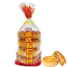 <중화국제>중국월병 경식오인월병 북경식 오인월병 전통월병 추석간식 과자, 400g, 1개