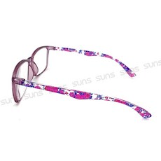 MIT抗紫外線濾藍光老花眼鏡 大框鑲鑽粉紫 高硬度耐磨鏡片 配戴無暈眩感