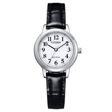 CITIZEN CITIZEN 女款光動能驅動防水水晶玻璃皮革手錶 EM0930-15A