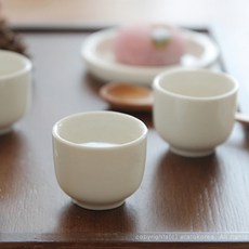 [에라토] 강화 도자기 화이트 업소 연태 고량주 술 사케 배갈잔 20ml, 1개