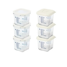 글라스락 글라스락 베이비 눈금 이유식용기 큰용량 270ml 혼합 6조 세트 (코코넛밀크), 코코넛밀크, 1세트