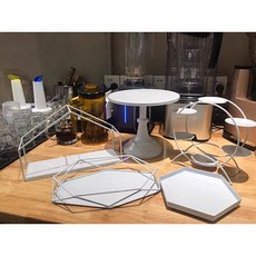 白色婚禮甜品臺擺件點心架 多層生日蛋糕架 冷餐茶歇擺臺, 1個, 5件套白色-5