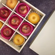 명절 과일선물세트 안성배 청송사과 명품 혼합과일세트 9과 5.5kg 내외, 사과 배 혼합세트 9과, 부직포가방, 1개