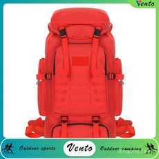 VENTO 80升戶外戰術背包，多功能大容量露營登山騎行徒步旅行包，耐磨防水，人體工學設計, 沙漠迷彩,56-75L