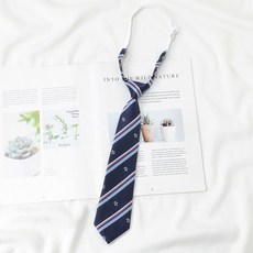 學生制服配飾懶人免打領帶 條紋領結 男女適用 畢業照學士服搭配 復古條紋設計 文青風格配件 #A2416藏青風車 #默認尺寸
