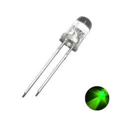 5mm 고휘도 초록색 10개 LED 램프 2핀 5파이 다이오드 DIY 전자부품 그린