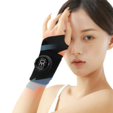 손목마사지기 EMS 저주파 손목 마사지기 손마사지기 EMS 손 안마기 손목 손목안마기 저주파마사지기 무선 온열 찜질 손목 보호대 통증완화 안마기, 블랙