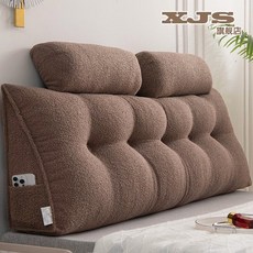 침대쿠션헤드 침대머리 등받이 등쿠션 호텔식, 밀크커피-엠다렌 테디벨벳