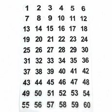 다꾸 입문 고급 원형 투명 숫자 스티커 라벨 날짜 번호 1-120번 10세트 취미 준비물 추천, (2)61번-120번