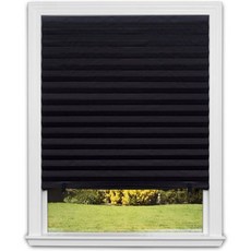 레디 셰이드 노 툴스 오리지널 블랙아웃 플리츠드 페이퍼 셰이드 블랙 폭 36인치 x 길이 72인치 6개 세트