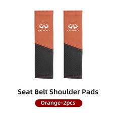 인피니티 가죽 카시트 벨트 투톤 스플라이싱 어깨 보호 패드, 1개, 14. Orange-2pcs