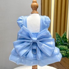 DFMEI 狗狗衣服春款婚紗禮服連衣裙泰迪比熊小型犬衣服貓咪衣服寵物衣服, 1個, 婚紗裙藍色