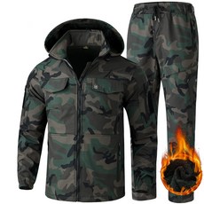 [ANYOU] 겨울 남성 방풍 방수 기모 보온 상하 세트 방한복 웜 아웃도어 카무플라주세트 작업복