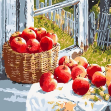 복복샵 명화그리기 물감2배 40x50 유화그리기 세트 DIY, 2세트) 5. 사과바구니
