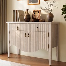 웨이브 2서랍장 2도어 수납장, 원목Solid wood