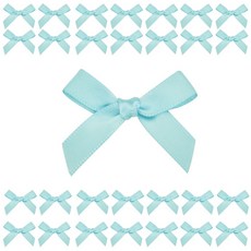 미니 완성리본 리본완제품 장식리본 4cm, 50개, 스카이블루