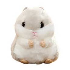 AngelGift Cuddly Hamster 부드러운 봉제 동물 쿠션 장난감 인형 4인치/10cm 마우스 플러시 아이들을 위한 최고의 생일 선물 어린이 아기 장난감(카키) 1, 회색, 1개