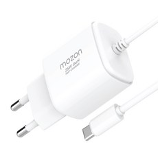 [TJCOMPANY] MOZON 모즈온 GaN 지원 최대 25W PD PPS C타입 케이블 일체형 고속 충전기 어댑터, 1개, 화이트