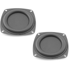 ZYAMY 2개 서브우퍼 진동 다이어프램 교체 4인치/105mm 정사각형 원형 스피커 베이스 라디에이터 오디오 DIY 수리