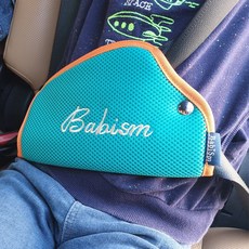 바비즘 로고 유아 아동 어린이 키즈 차량용 안전벨트커버 가드, 브라운, 1개