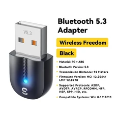 Essager USB Bluetooth 5.3 어댑터 Aux 오디오 수신기 송신기 PC 스피커 노트북 사운드 박스 무선 마우스 U, 01 Bluetooth 5.3, 01 CHINA