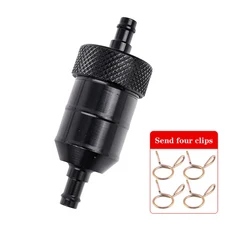 8mm CNC 알루미늄 클리너 + 3/5 조각 클리닝 연료 필터 바이크 오토바이 ATV 쿼드 인라인 오일 가스, 06 Black