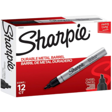 Sharpie 萬用筆 油性記號筆 馬克筆 耐用金屬筆桿 12色套裝, 黑30001/1盒