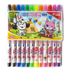[문구조아] 티티 수성 싸인펜 12색 애니멀캠프, 2개