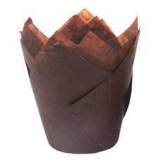 파티 축하용 튤립 머핀 라이너 내열성 컵케이크 케이스 50개입, 50개, Coffee color
