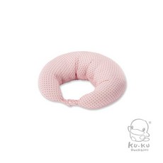 桃園小太陽 酷咕鴨 KUKU PLUS 涼感授乳月亮枕 (月亮枕/孕婦枕/哺乳枕/媽媽枕/餵奶枕), 波波粉(一半透氣布+一半毛巾布)
